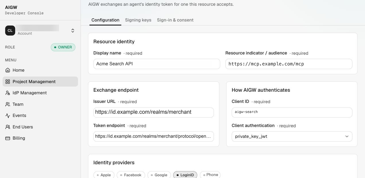 AIGW Resource configuration