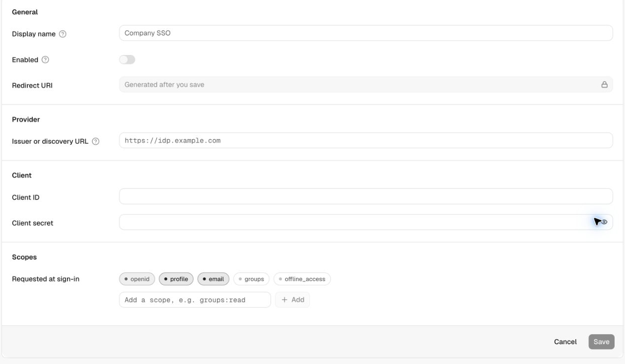 Add an OIDC provider