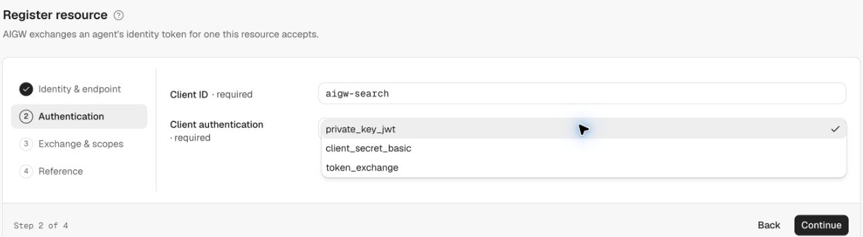 Authentication options